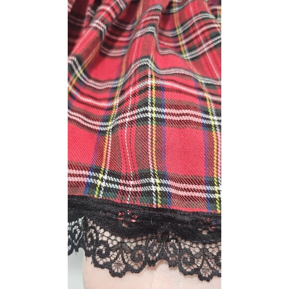 ADOME XL Red Plaid Emo Y2K Goth Punk Cosplay Lolita Schoolgirl Sexy Mini Skirt - Picture 3 of 8